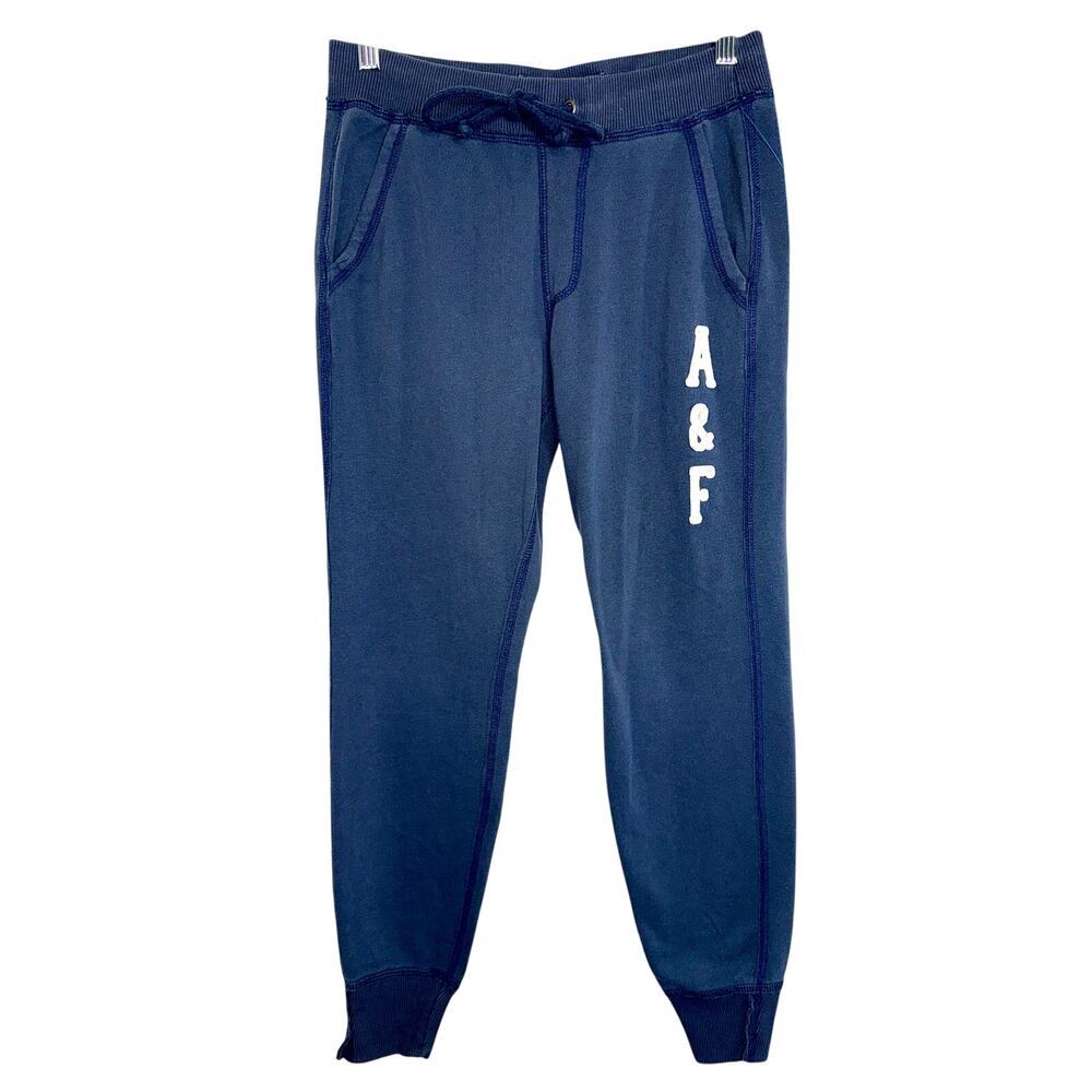 Abercrombie & Fitch Blue White Embroidered Logo Lounge Jogger Sweatpants Size XS